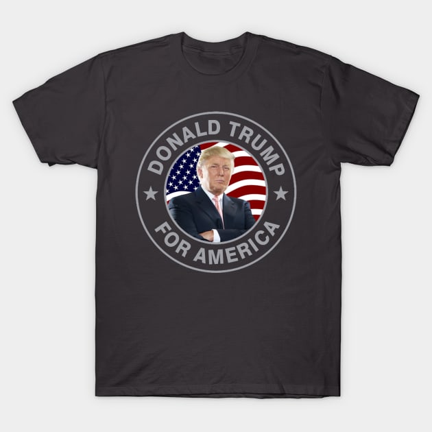 Donald Trump US Flag T-Shirt by ESDesign